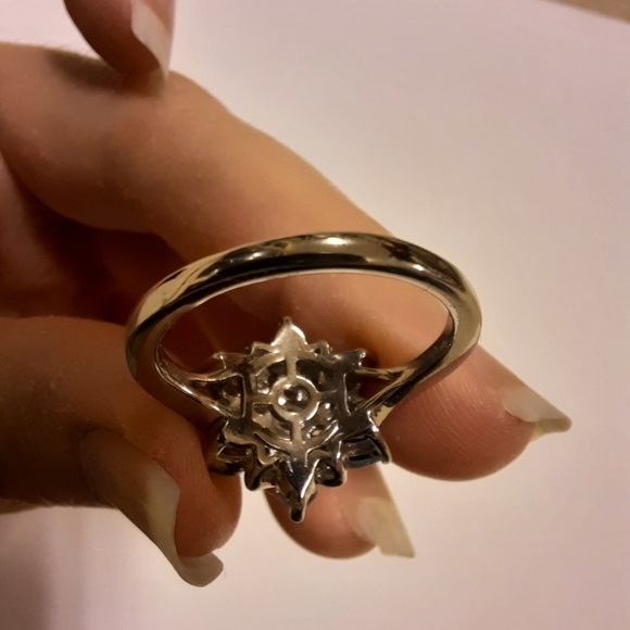 Blue Cambodian Zircon floral ring - Picture 5 of 5